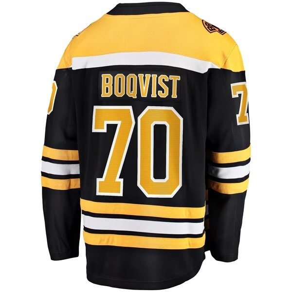 Men's Fanatics Branded Jesper Boqvist Black Boston Bruins Home Breakaway Jersey - Image 3