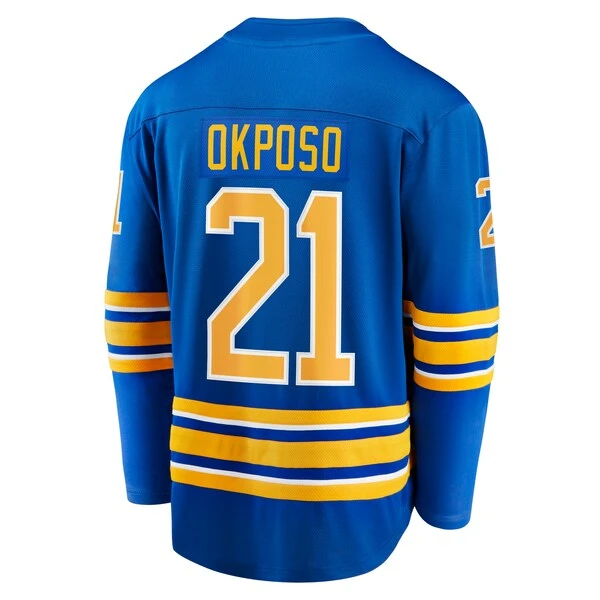 Men's Fanatics Branded Kyle Okposo Royal Buffalo Sabres Home Breakaway Jersey - Image 3