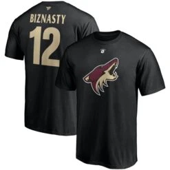 Men's Fanatics Branded Paul Bissonnette Black Arizona Coyotes Authentic Stack Retired Player Nickname & Number T-Shirt