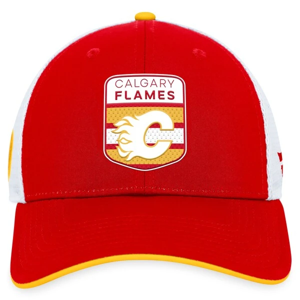 Men's Fanatics Branded Red Calgary Flames 2023 NHL Draft On Stage Trucker Adjustable Hat - Image 2