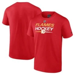 Men's Fanatics Branded Red Calgary Flames Authentic Pro Primary T-Shirt