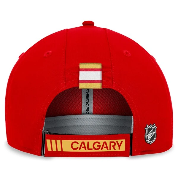 Men's Fanatics Branded Red Calgary Flames Authentic Pro Rink Adjustable Hat - Image 4