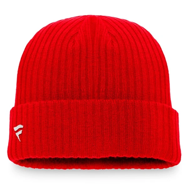 Men's Fanatics Branded Red Calgary Flames Core Primary Logo Cuffed Knit Hat - Image 2