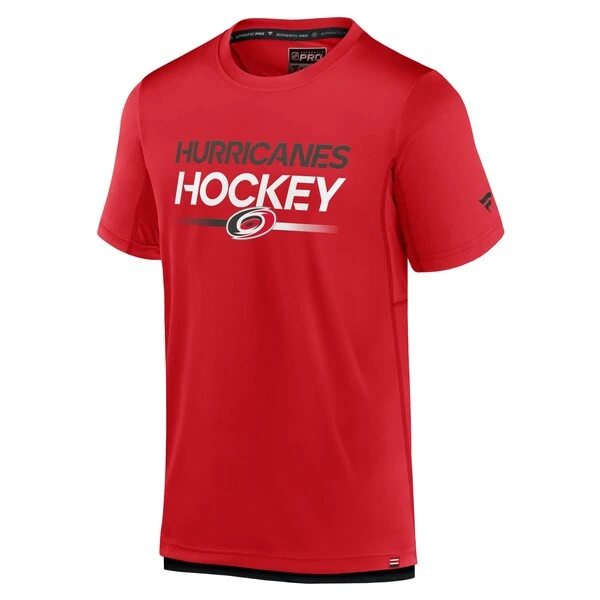 Men's Fanatics Branded Red Carolina Hurricanes Authentic Pro Tech T-Shirt - Image 2