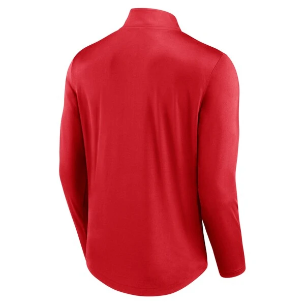Men's Fanatics Branded Red Carolina Hurricanes Mock Neck Quarter-Zip Top - Image 3