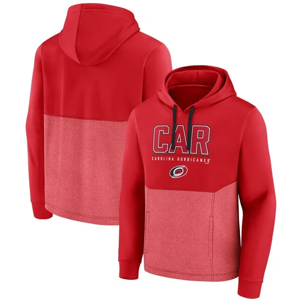 Men's Fanatics Branded Red Carolina Hurricanes Successful Tri-Blend Pullover Hoodie