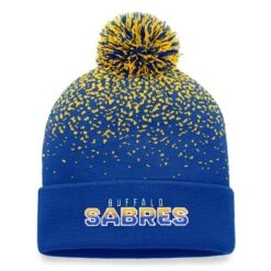 Men's Fanatics Branded Royal Buffalo Sabres Iconic Gradient Cuffed Knit Hat With Pom