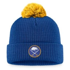 Men's Fanatics Branded Royal Buffalo Sabres Team Cuffed Knit Hat With Pom