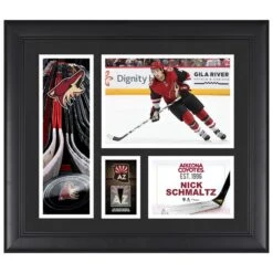 Nick Schmaltz Arizona Coyotes Framed 15" X 17" Player Collage With A Piece Of Game-Used Puck