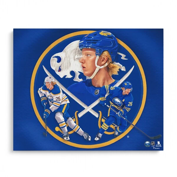 Rasmus Dahlin Buffalo Sabres Unsigned 20" X 24" Canvas Giclee Print - Art By Brian Konnick - Image 2