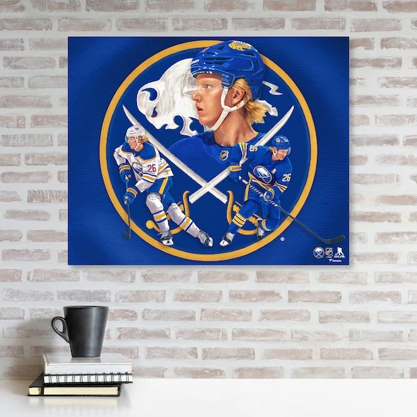 Rasmus Dahlin Buffalo Sabres Unsigned 20" X 24" Canvas Giclee Print - Art By Brian Konnick - Image 3