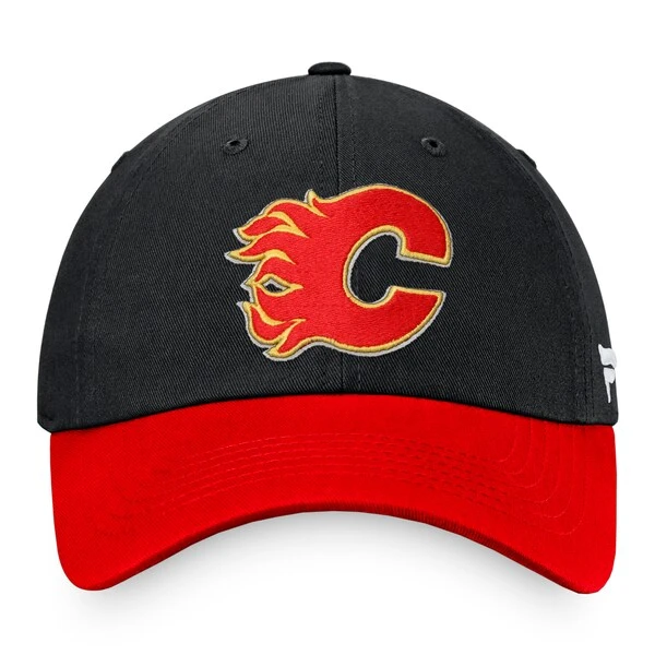 Men's Fanatics Branded Black/Red Calgary Flames Core Primary Logo Adjustable Hat - Image 2