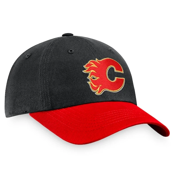 Men's Fanatics Branded Black/Red Calgary Flames Core Primary Logo Adjustable Hat - Image 3