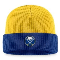 Men's Fanatics Branded Gold/Royal Buffalo Sabres Heritage Vintage Cuffed Knit Hat