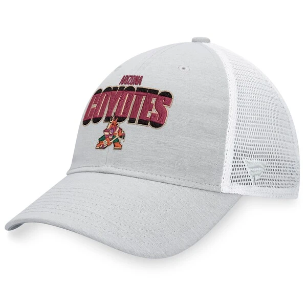 Men's Fanatics Branded Heather Gray/White Arizona Coyotes Team Trucker Snapback Hat