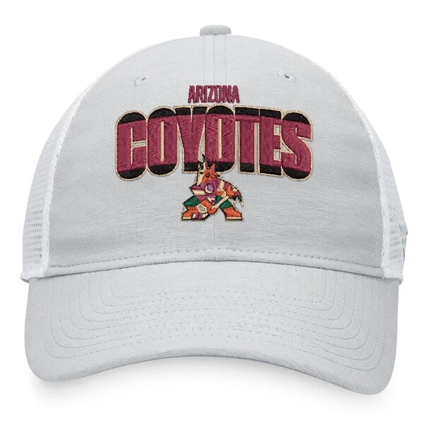 Men's Fanatics Branded Heather Gray/White Arizona Coyotes Team Trucker Snapback Hat - Image 2