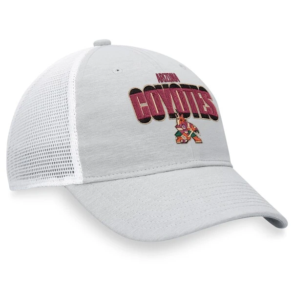 Men's Fanatics Branded Heather Gray/White Arizona Coyotes Team Trucker Snapback Hat - Image 3