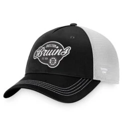 Women's Fanatics Branded Black/White Boston Bruins Fundamental Trucker Adjustable Hat