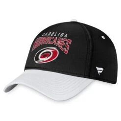 Men's Fanatics Branded Black/White Carolina Hurricanes Fundamental 2-Tone Flex Hat