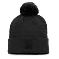 Women's Fanatics Branded Black Arizona Coyotes Authentic Pro Road Cuffed Knit Hat With Pom