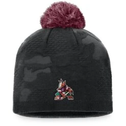 Women's Fanatics Branded Black Arizona Coyotes Authentic Pro Team Locker Room Beanie With Pom