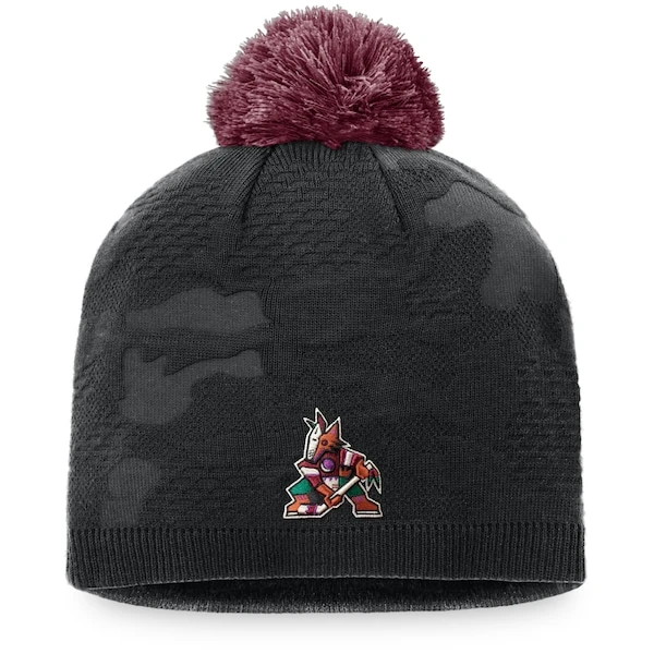 Women's Fanatics Branded Black Arizona Coyotes Authentic Pro Team Locker Room Beanie With Pom