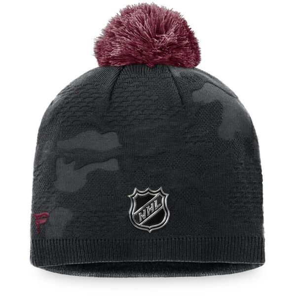 Women's Fanatics Branded Black Arizona Coyotes Authentic Pro Team Locker Room Beanie With Pom - Image 2