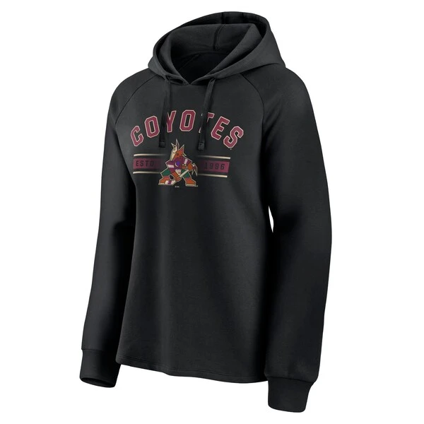 Women's Fanatics Branded Black Arizona Coyotes Perfect Play Raglan Pullover Hoodie - Image 2