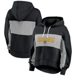 Women's Fanatics Branded Black Boston Bruins Filled Stat Sheet Pullover Hoodie