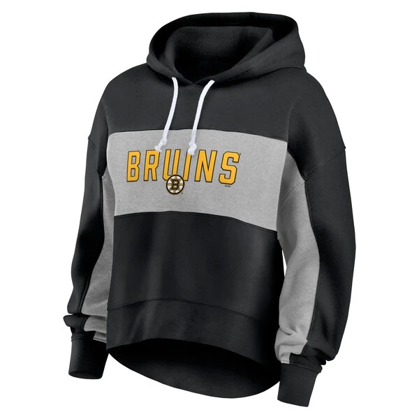 Women's Fanatics Branded Black Boston Bruins Filled Stat Sheet Pullover Hoodie - Image 2