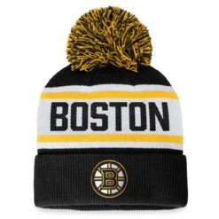 Women's Fanatics Branded Black Boston Bruins Fundamental Cuffed Knit Hat With Pom