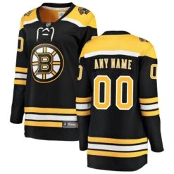 Women's Fanatics Branded Black Boston Bruins Home Breakaway Custom Jersey