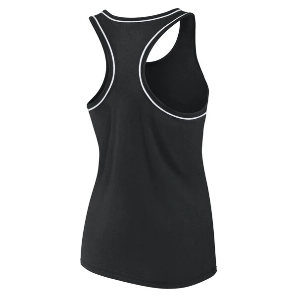 Women's Fanatics Branded Black Boston Bruins Wordmark Logo Racerback Scoop Neck Tank Top - Image 3