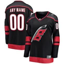 Women's Fanatics Branded Black Carolina Hurricanes Home Breakaway Custom Jersey