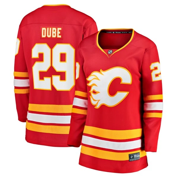 Women's Fanatics Branded Dillon Dube Red Calgary Flames Home Breakaway Player Jersey