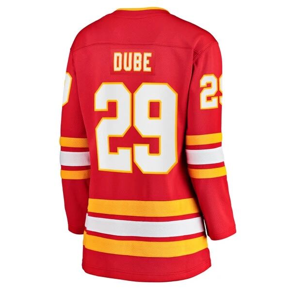 Women's Fanatics Branded Dillon Dube Red Calgary Flames Home Breakaway Player Jersey - Image 3