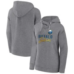 Women's Fanatics Branded Heather Gray Buffalo Sabres Script Favorite Pullover Hoodie