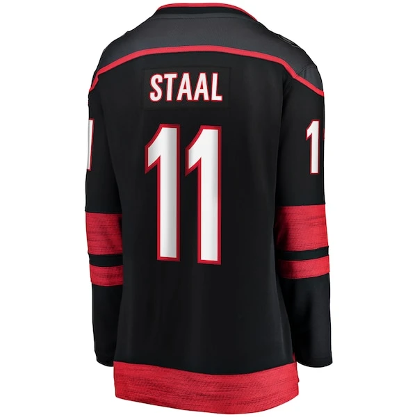 Women's Fanatics Branded Jordan Staal Black Carolina Hurricanes Home Captain Patch Breakaway Player Jersey - Image 3