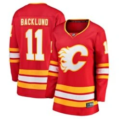 Women's Fanatics Branded Mikael Backlund Red Calgary Flames Home Team Breakaway Player Jersey