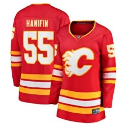Women's Fanatics Branded Noah Hanifin Red Calgary Flames Home Breakaway Jersey