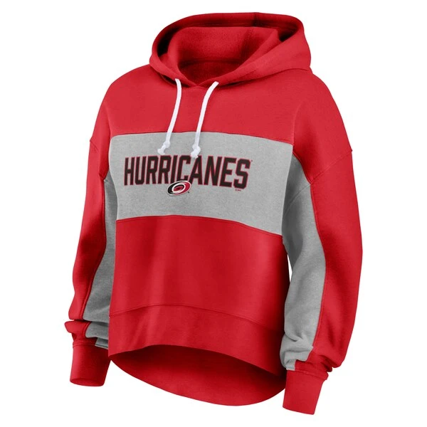 Women's Fanatics Branded Red Carolina Hurricanes Filled Stat Sheet Pullover Hoodie - Image 2