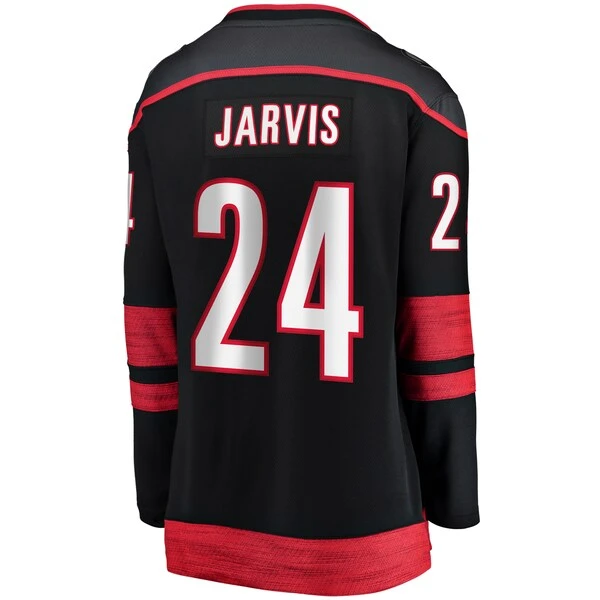 Women's Fanatics Branded Seth Jarvis Black Carolina Hurricanes Home Breakaway Player Jersey - Image 3