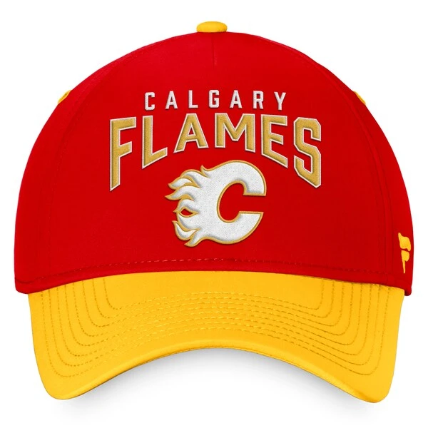 Men's Fanatics Branded Red/Yellow Calgary Flames Fundamental 2-Tone Flex Hat - Image 2