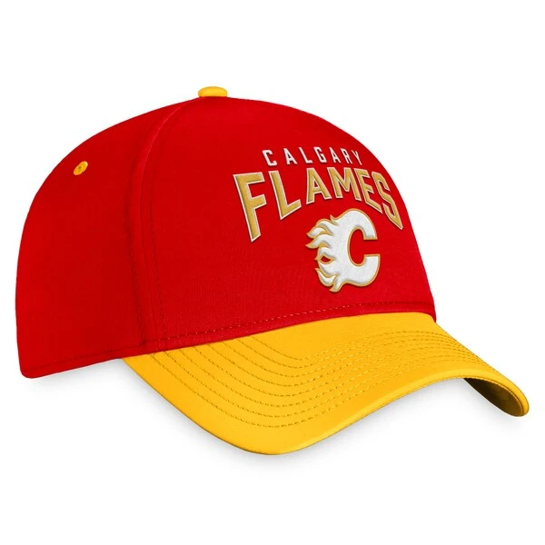Men's Fanatics Branded Red/Yellow Calgary Flames Fundamental 2-Tone Flex Hat - Image 3
