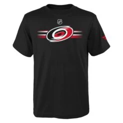 Youth Fanatics Branded Black Carolina Hurricanes Authentic Pro Logo T-Shirt